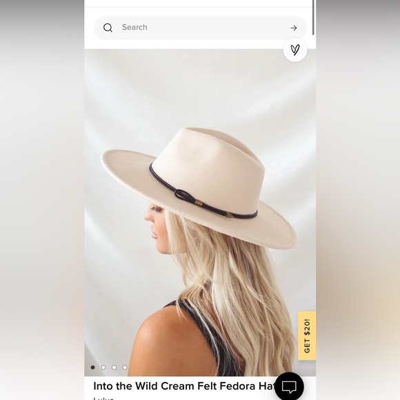 Lulus Accessories - NWT Into the Wild cream Fedora